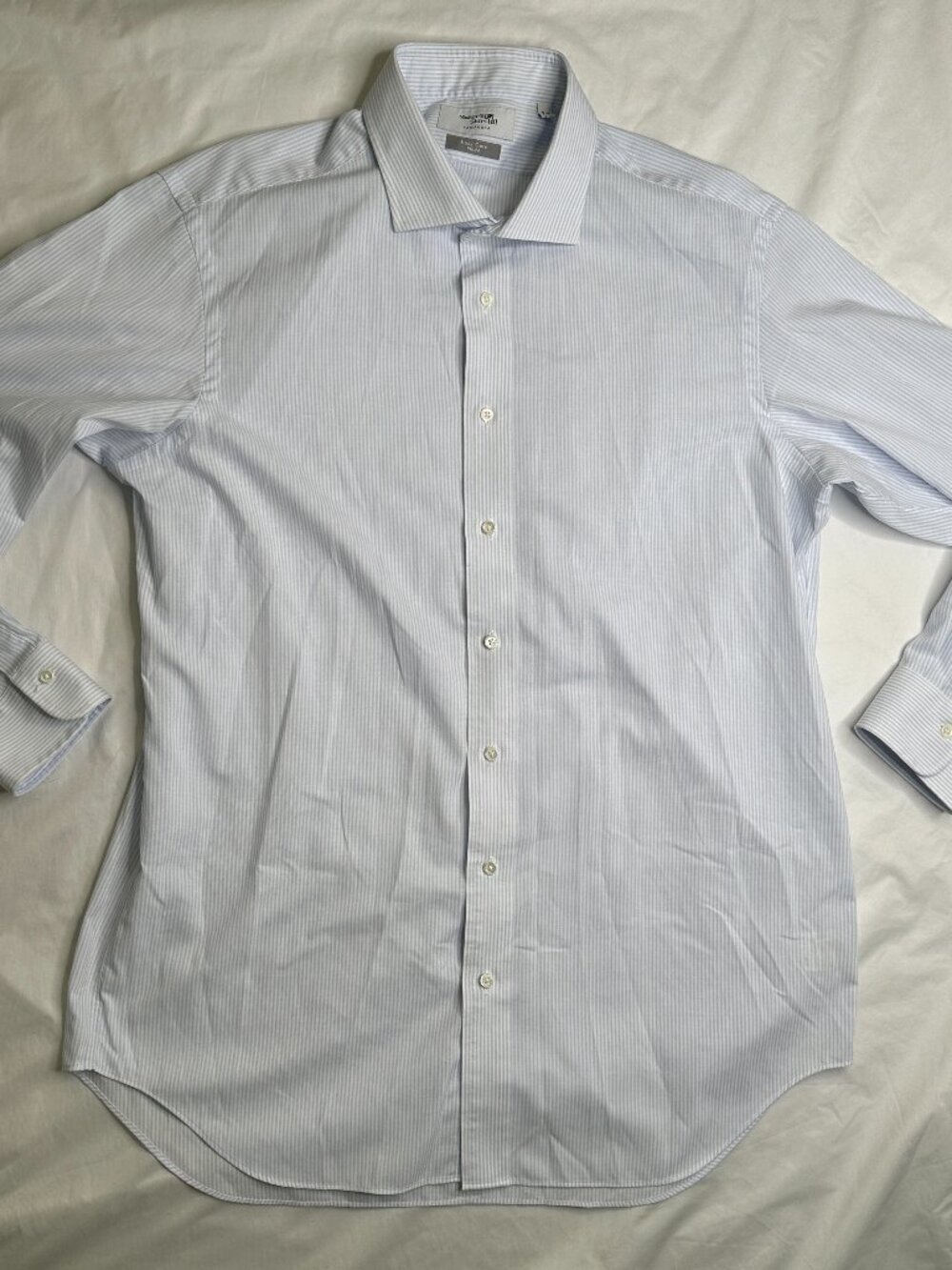 Kamakura Makers Shirt Mens 17 3/4 33 1/2 Blue Striped Button Down Made In Japan